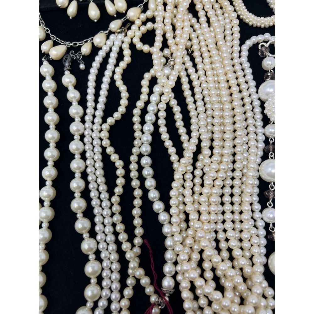 Vintage to Modern Pearl Necklace & Bracelet Gold & Silver Tone Beaded Lot of 30 - Picture 13 of 16